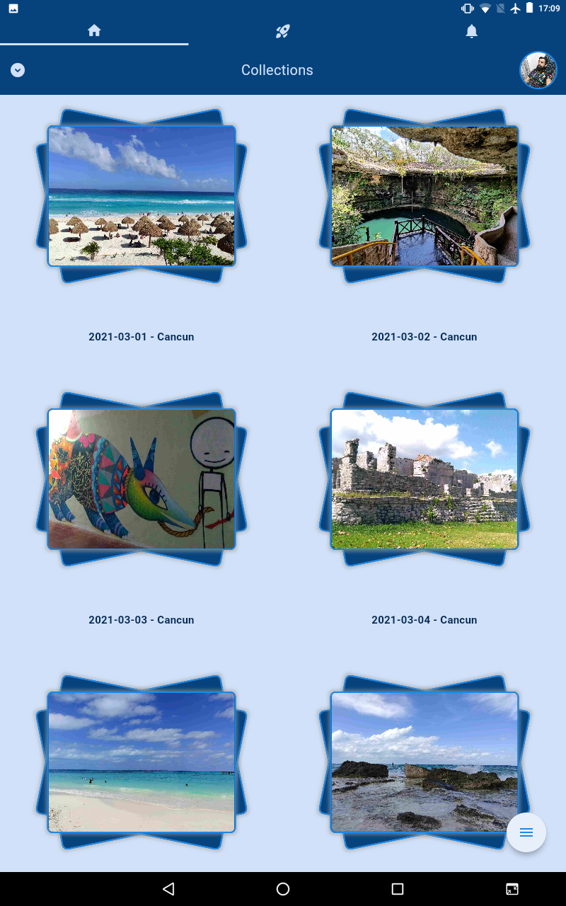 Cloud Portrait collections screen